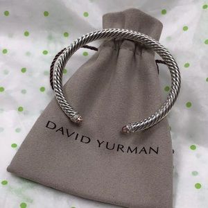 David Yurman 925 Morganite & Diamond 5mm Bracelet